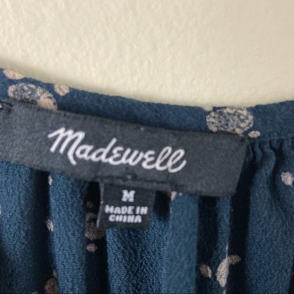 Madewell Memory Tank in Medallion Dot Blue Keyhole Neck Sleeveless Sz M - Picture 6 of 9